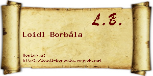 Loidl Borbála névjegykártya